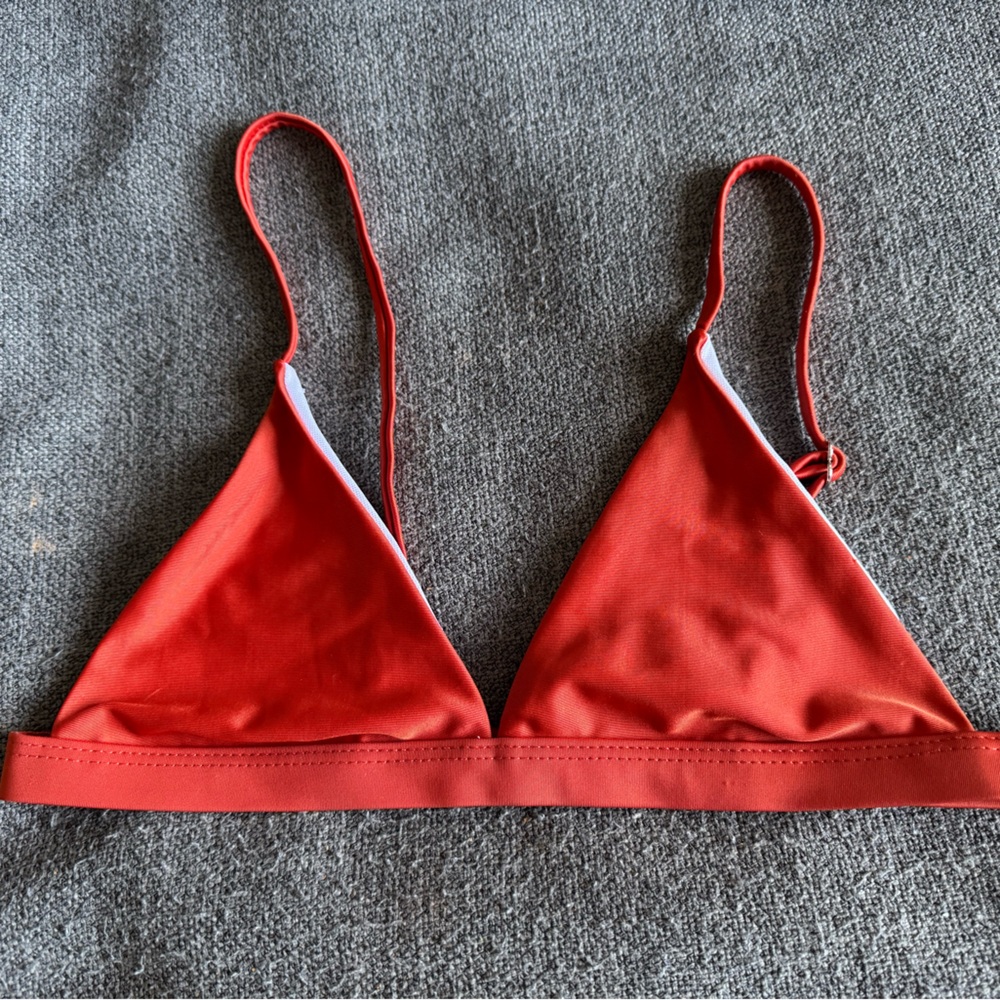 Vibrant Orange Triangle Bikini Top